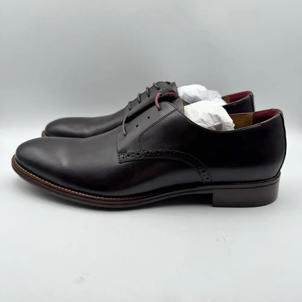JOHNSTON & MURPHY Mens Conard 2.0 Dress Shoes US 13D Mahogany Brown Leather NIB
